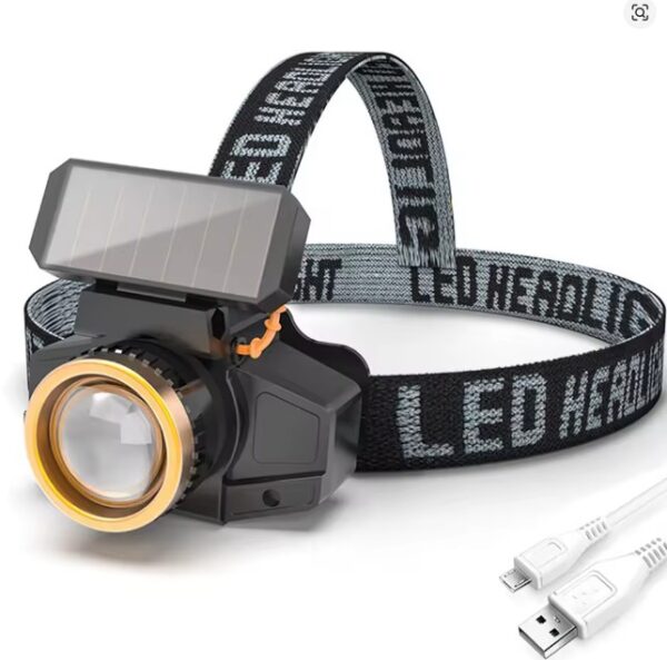 LED Headlamp 650LM – Solar + USB Rechargeable, 1200 mAh Battery, Motion Sensor, Waterproof Head Torch for Camping, Hiking, Fishing & Work - Image 7