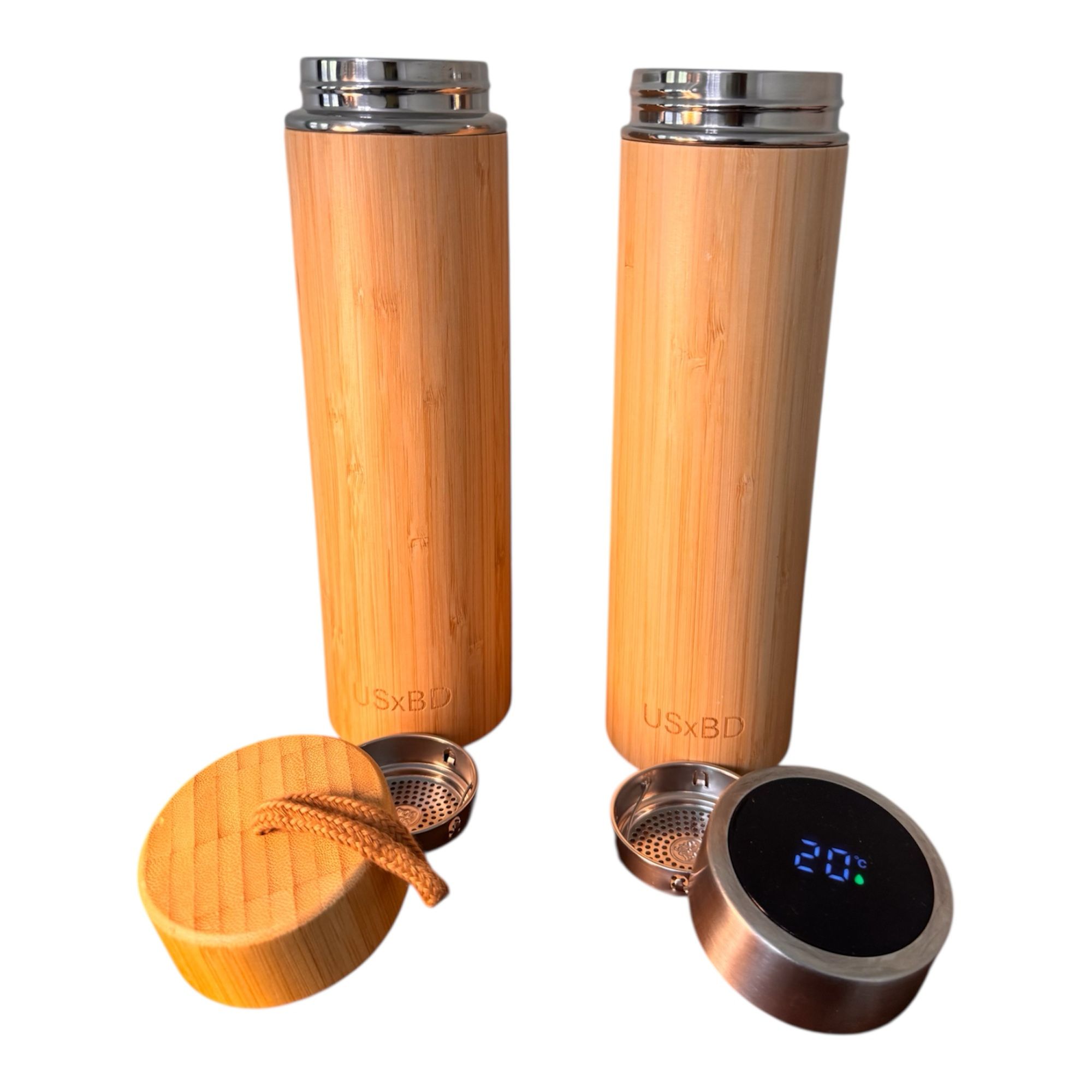 Premium Bamboo Made Tea, Coffee Tumbler with Infuser | 16oz Double Wall Stainless Steel Insulated Travel Mug | Smart Temp or Carry Rope Lid - Image 3