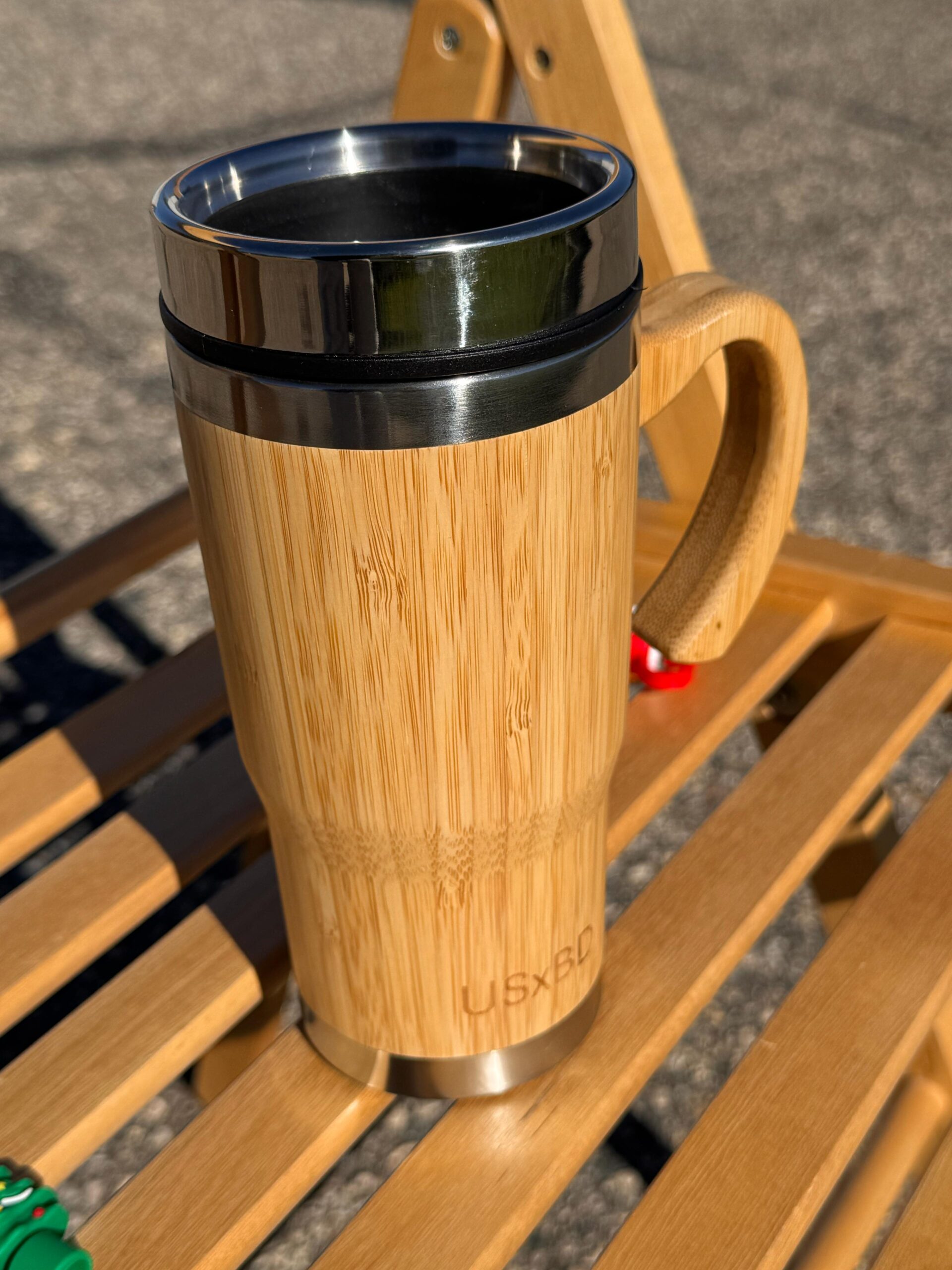 Eco Friendly Bamboo Travel Mug with Stainless Steel Interior – 16 oz Reusable Coffee Cup with Handle & Spill-Resistant Lid - Image 7