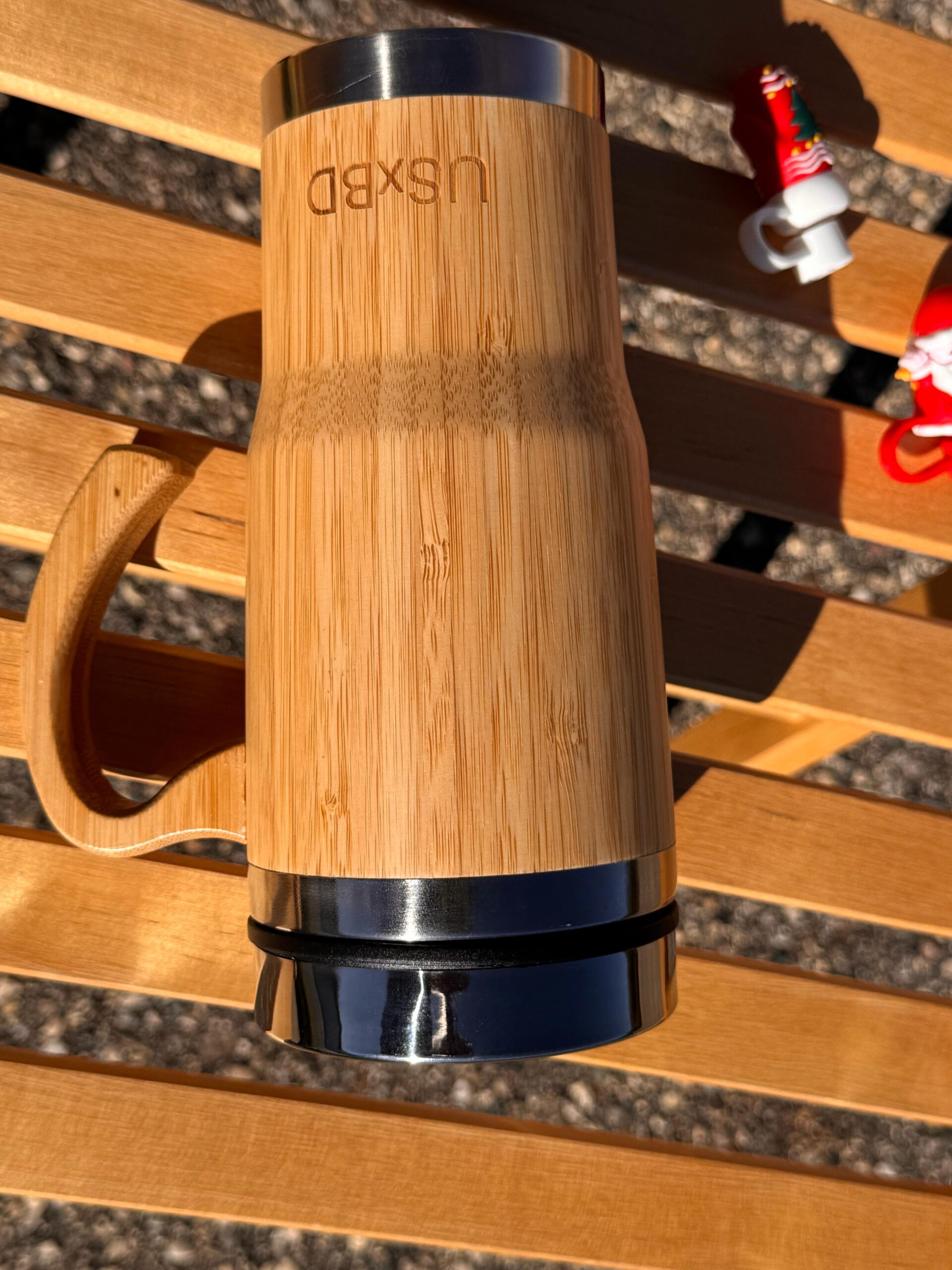 Eco Friendly Bamboo Travel Mug with Stainless Steel Interior – 16 oz Reusable Coffee Cup with Handle & Spill-Resistant Lid - Image 9