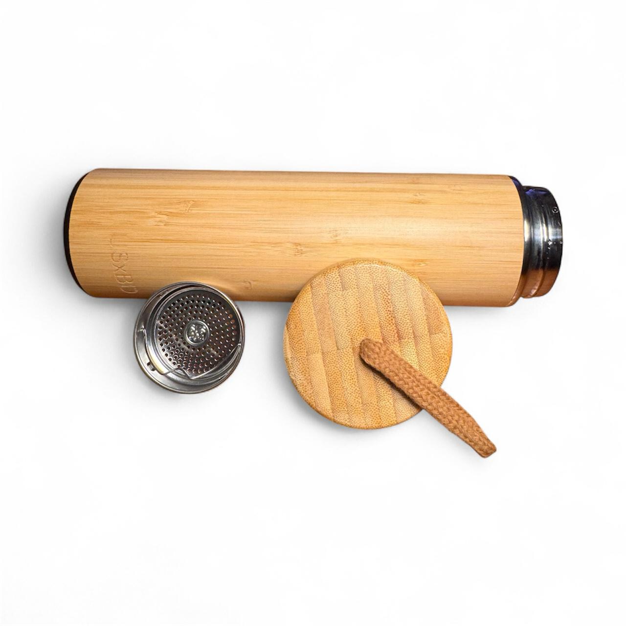 Premium Bamboo Made Tea, Coffee Tumbler with Infuser | 16oz Double Wall Stainless Steel Insulated Travel Mug | Smart Temp or Carry Rope Lid - Image 12