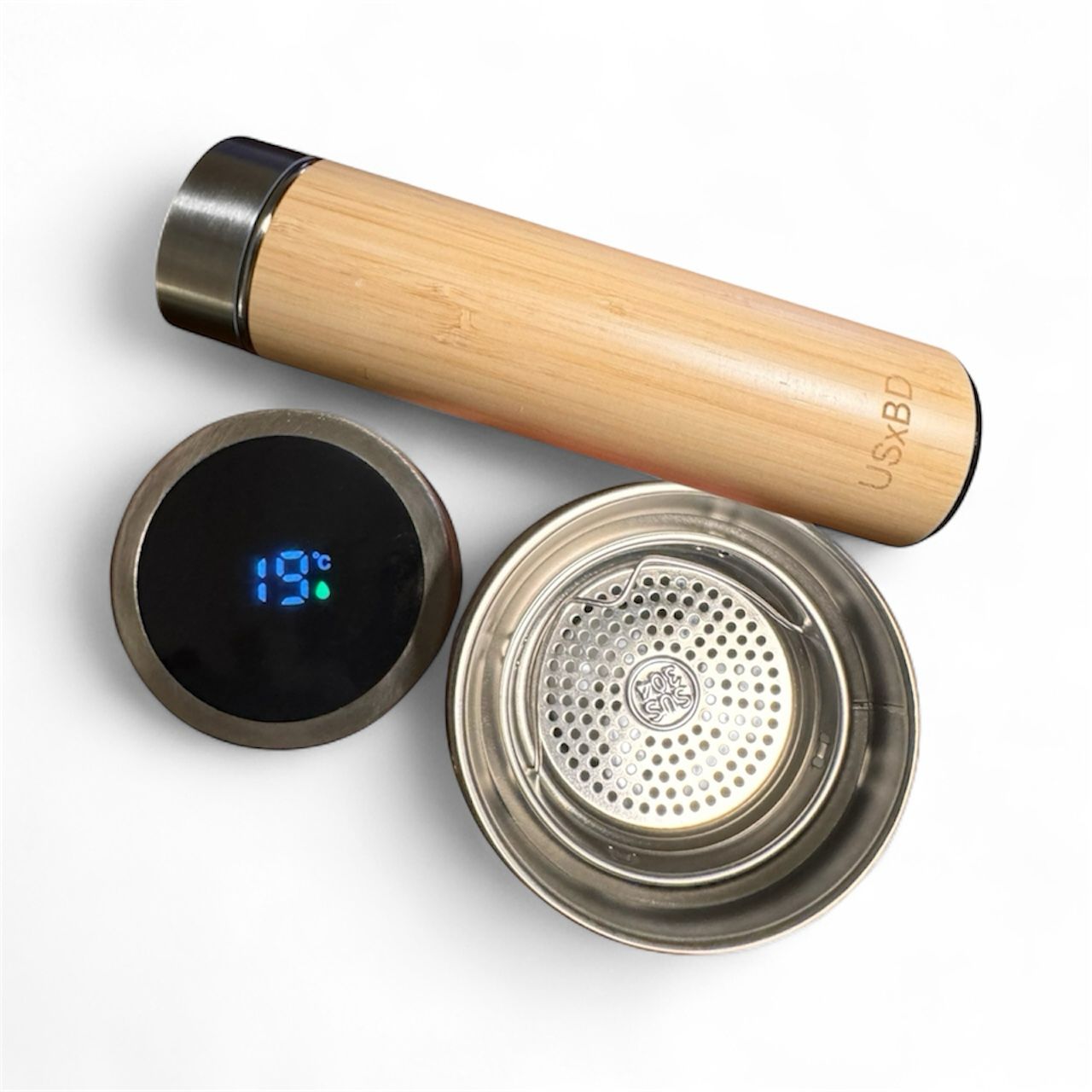 Premium Bamboo Made Tea, Coffee Tumbler with Infuser | 16oz Double Wall Stainless Steel Insulated Travel Mug | Smart Temp or Carry Rope Lid - Image 8