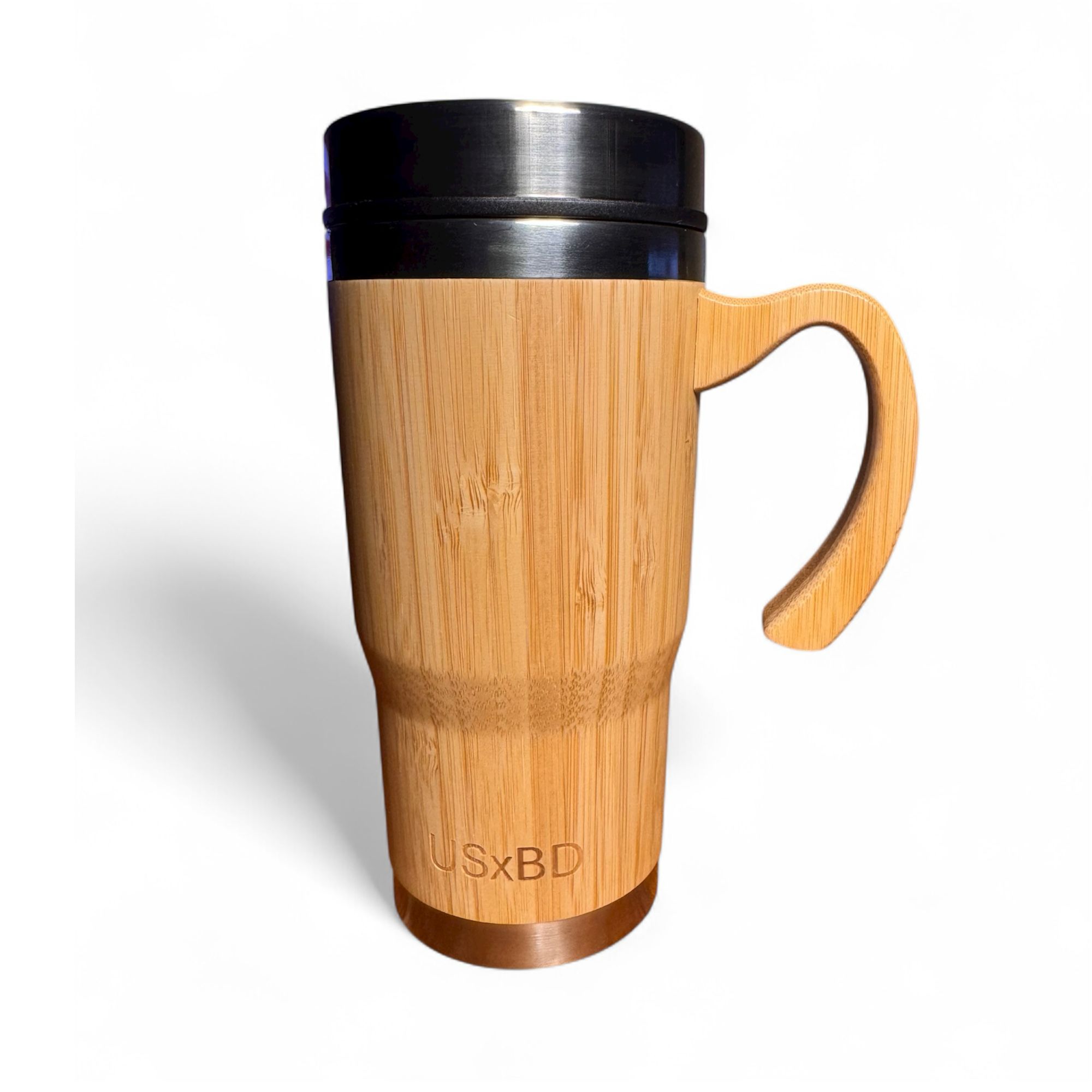 Eco Friendly Bamboo Travel Mug with Stainless Steel Interior – 16 oz Reusable Coffee Cup with Handle & Spill-Resistant Lid - Image 12